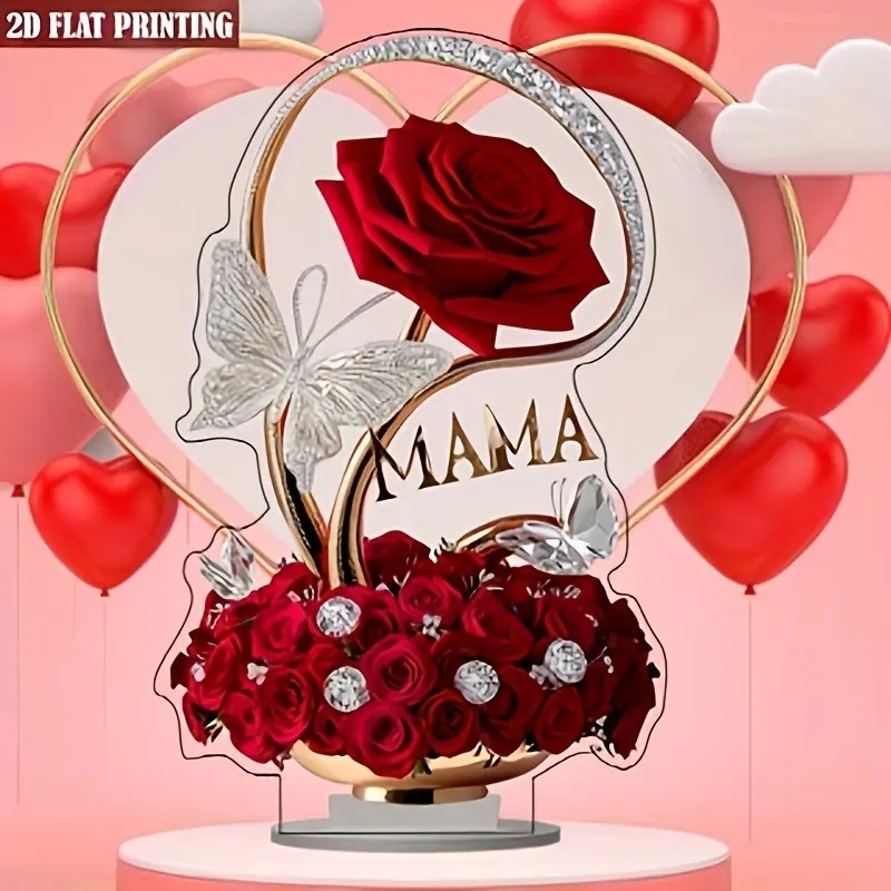 Tarpvalstybinės Motinos dienos geležinės motinos akriliniai papuošalai, šventinė dekoracija, namų dekoravimas, kūrybingi namų papuošalai