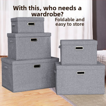 Paksendatud puuvillasest linasest riiete hoiukasti kangast artefaktide korraldaja kast kokkupandav riidekapp suur läbipaistev korvikott majapidamise võluriist