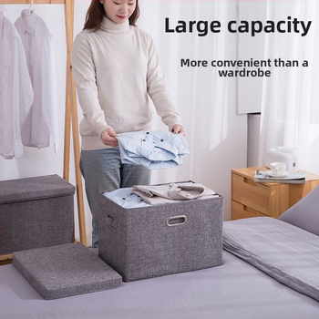 Paksendatud puuvillasest linasest riiete hoiukasti kangast artefaktide korraldaja kast kokkupandav riidekapp suur läbipaistev korvikott majapidamise võluriist