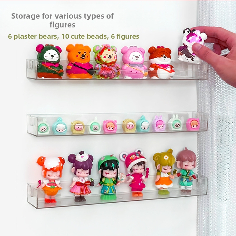 Úložný box na rolety Lego Bubble Mart Priehľadná akrylová polica na stenu Závesný stojan na stenu Malé ozdoby Veľký rám