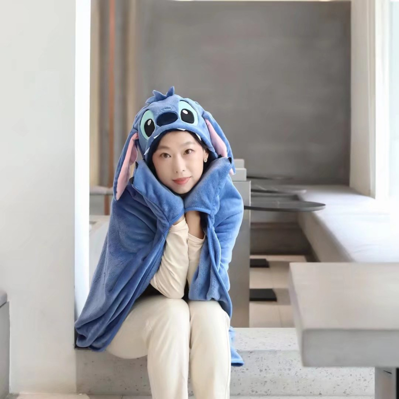 Desene animate drăguț Shi D păpușă cu glugă pelerină șal student îngroșat cald pui de somn pelerină birou aer condiționat pătură