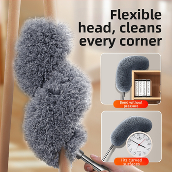 Plunksninis dulkių siurblys Elektrostatinis dulkių valymas Buitinis teleskopinis strypas Dulkių valymas Lubų valymas dideliais tarpais