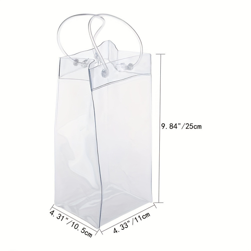 Xiaohongshu to paties stiliaus nešiojamas PVC vyno maišelis lauko kempingui, permatomas ledo maišelis, sutirštintas permatomas vyno maišelis, tiesioginis pardavimas gamykloje