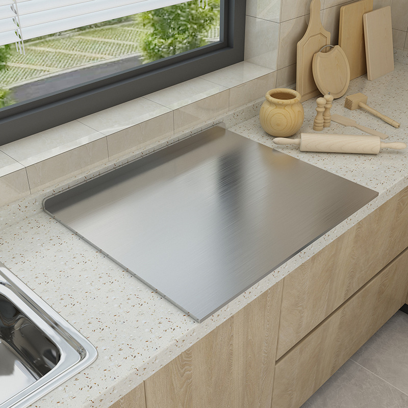 Nerūdijančio plieno sustorinta dvipusė pjaustymo lentelė buitinei pjaustymo lentai makaronų kočiojimui, minkymo plokštė, vaisių pjaustymas, virtuvės reikmenys plaukams