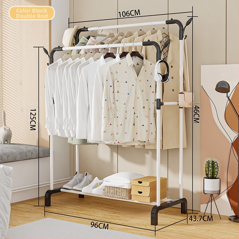 Jednoduchý úložný vešiak na kabáty podlaha spálňa obývačka jednoduchý vešiak na oblečenie vertikálny balkón sušiak veľkoobchod