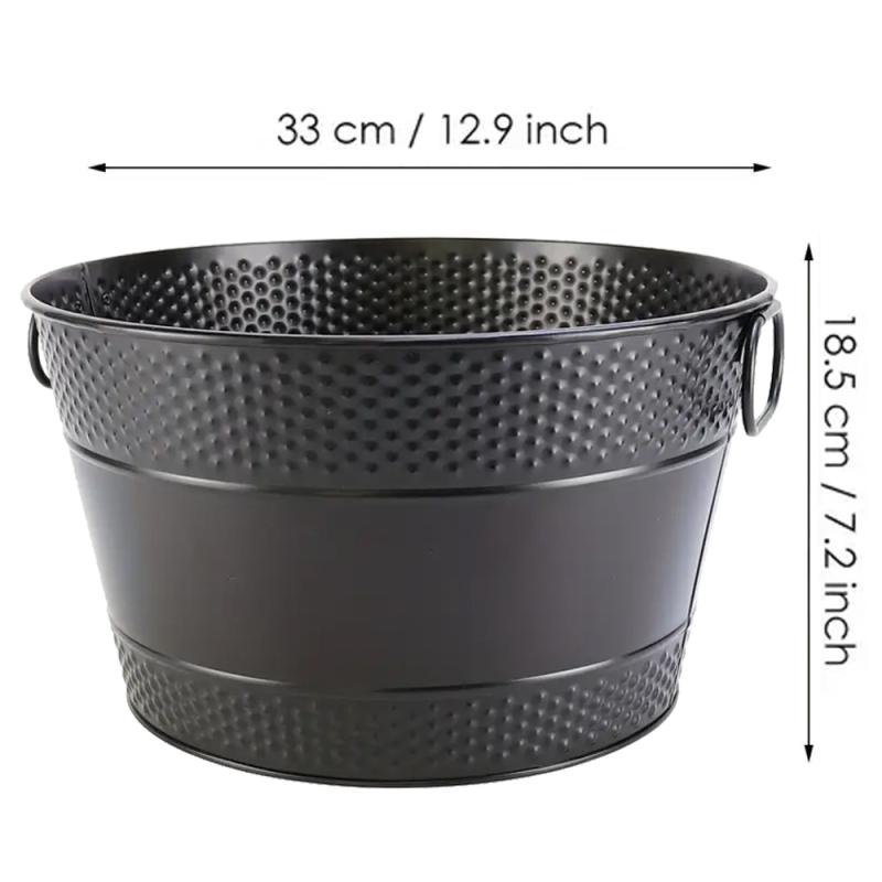 Užsienio prekyba Europietiško stiliaus ledo kibirėlis Namų baras Komercinis lauko apvalus ledo kibirėlis Cinkuotas geležinis šampano kibirėlis Vyno alaus kibirėlis