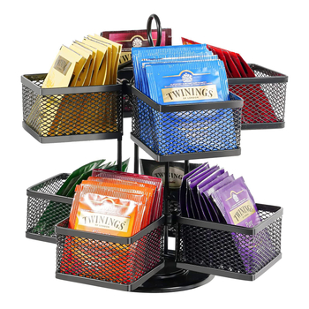 Кутия за съхранение на чайни пакетчета, желязна стойка за съхранение на кафе, двуслойна, многорешетъчна, магазин за млечен чай, стойка за съхранение на чайни пакетчета, трансгранична
