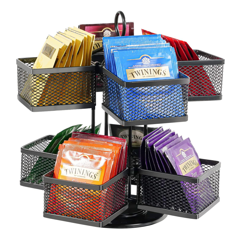 Кутия за съхранение на чайни пакетчета, желязна стойка за съхранение на кафе, двуслойна, многорешетъчна, магазин за млечен чай, стойка за съхранение на чайни пакетчета, трансгранична