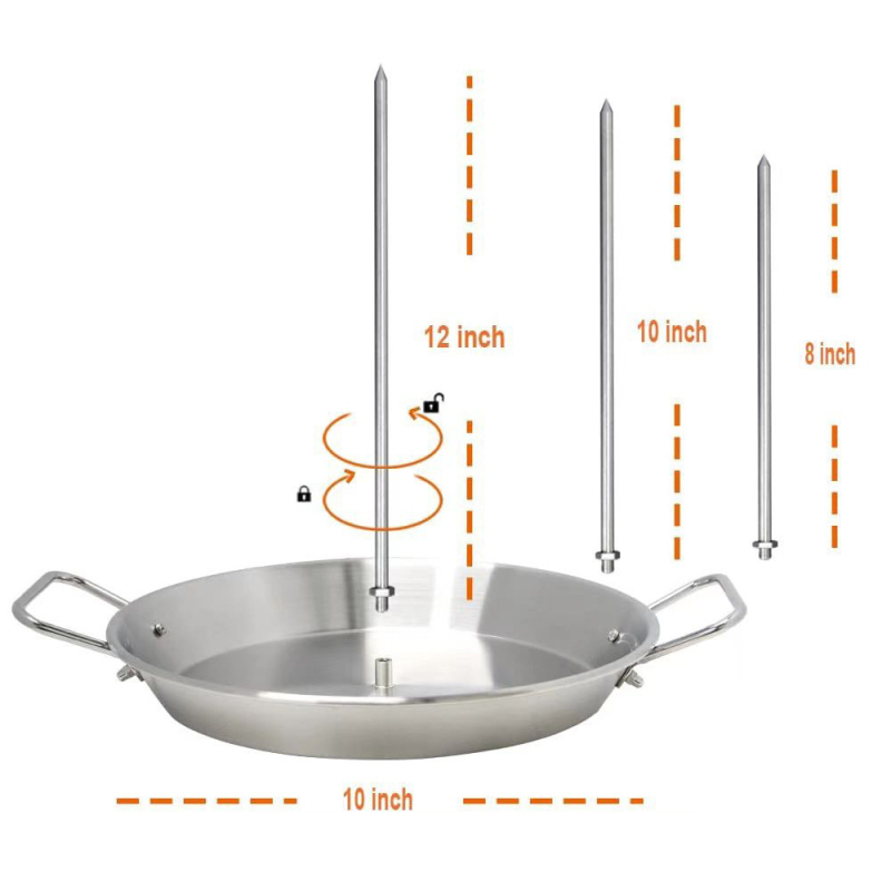 Accesorii pentru tigaie de grătar cu șurub vertical din oțel inoxidabil, 3 perii detașabile, mănuși de pernă, cârlig pentru perie de sticlă de ulei