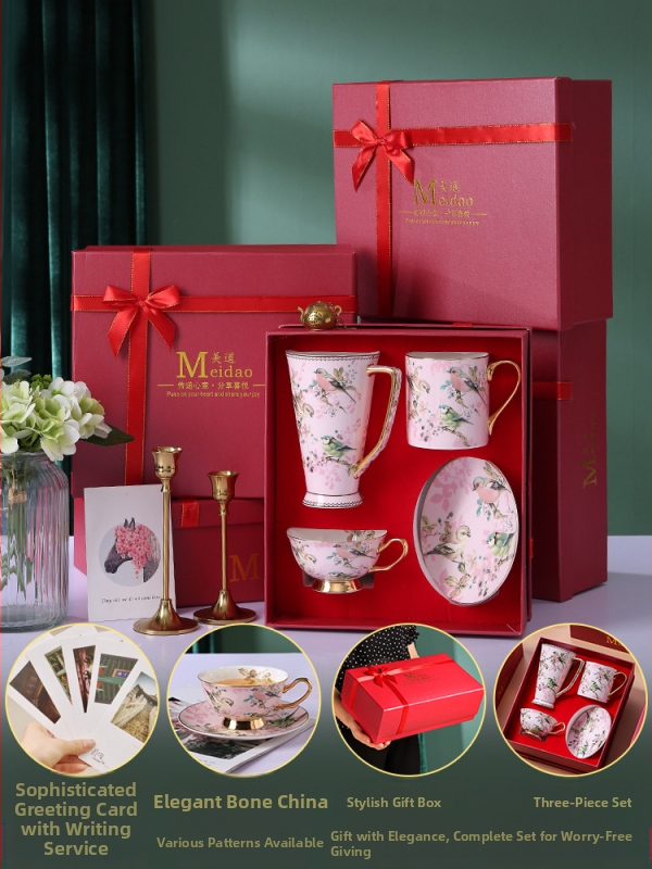 Висококачествена чаша за кафе от костен порцелан Meidao, изискана, усъвършенствана чаша за следобеден чай, подходяща за подаръчна кутия