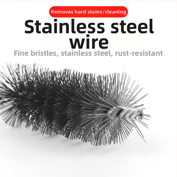 Elektriline toruhari traatharja pea toru sisemiste aukude puhastamine rooste eemaldamine roostevabast terasest tööstuslik puhastushari