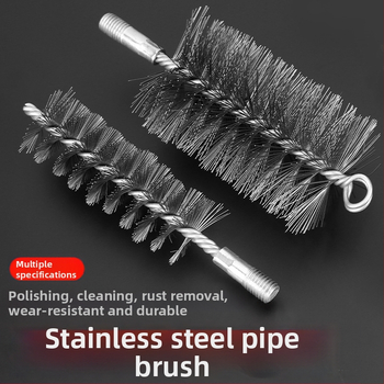 Elektriline toruhari traatharja pea toru sisemiste aukude puhastamine rooste eemaldamine roostevabast terasest tööstuslik puhastushari