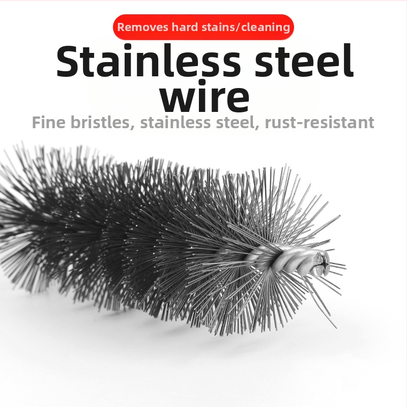 Elektriline toruhari traatharja pea toru sisemiste aukude puhastamine rooste eemaldamine roostevabast terasest tööstuslik puhastushari