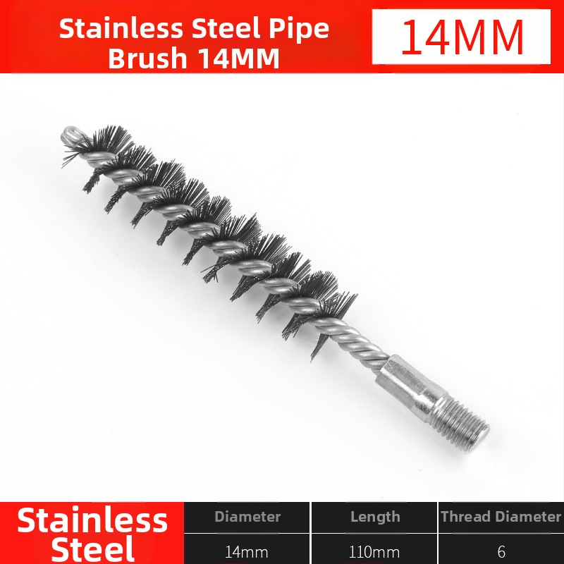 Elektriline toruhari traatharja pea toru sisemiste aukude puhastamine rooste eemaldamine roostevabast terasest tööstuslik puhastushari