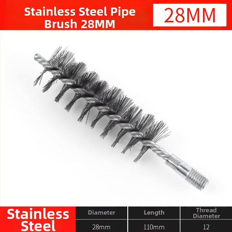 Elektriline toruhari traatharja pea toru sisemiste aukude puhastamine rooste eemaldamine roostevabast terasest tööstuslik puhastushari