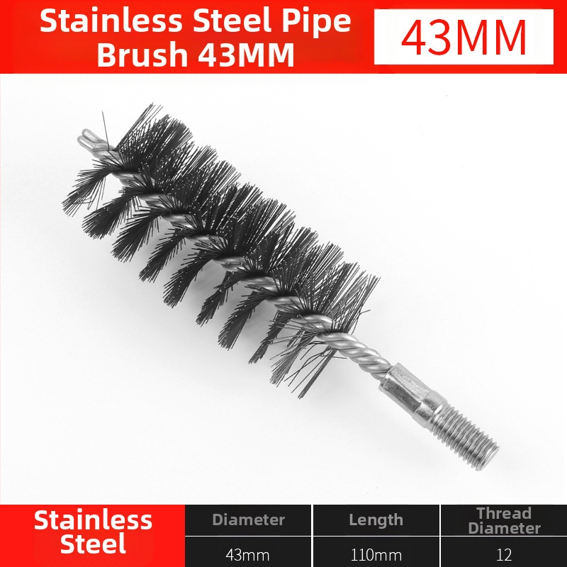 Elektriline toruhari traatharja pea toru sisemiste aukude puhastamine rooste eemaldamine roostevabast terasest tööstuslik puhastushari