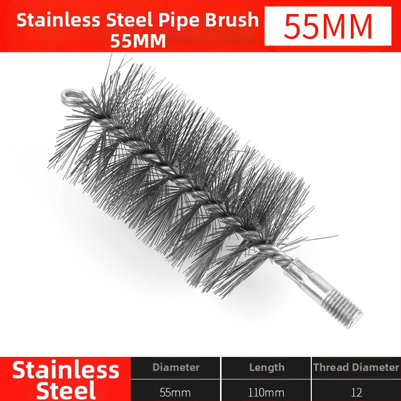 Elektriline toruhari traatharja pea toru sisemiste aukude puhastamine rooste eemaldamine roostevabast terasest tööstuslik puhastushari