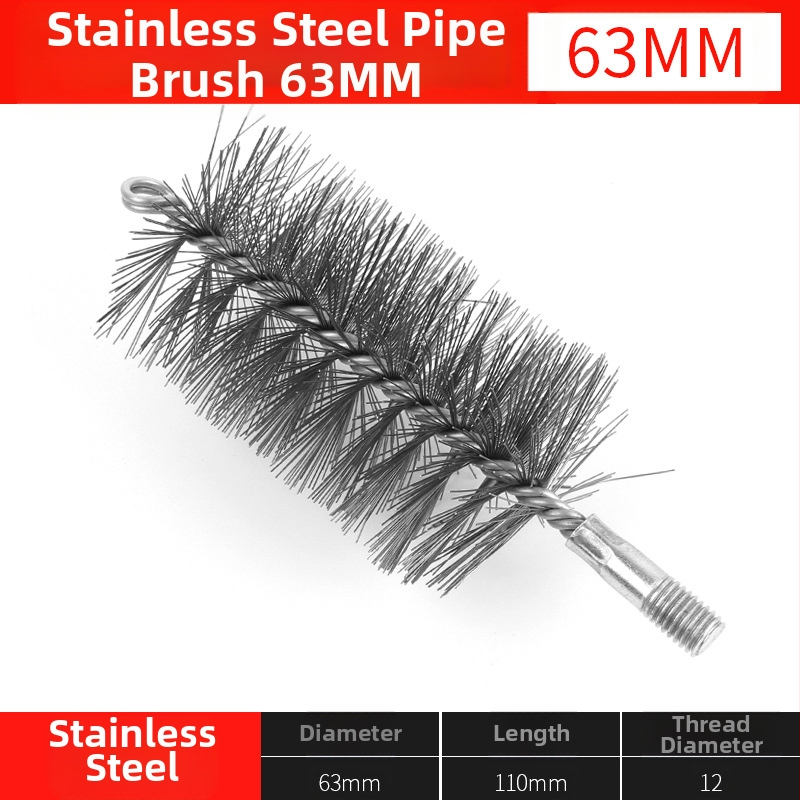 Elektriline toruhari traatharja pea toru sisemiste aukude puhastamine rooste eemaldamine roostevabast terasest tööstuslik puhastushari