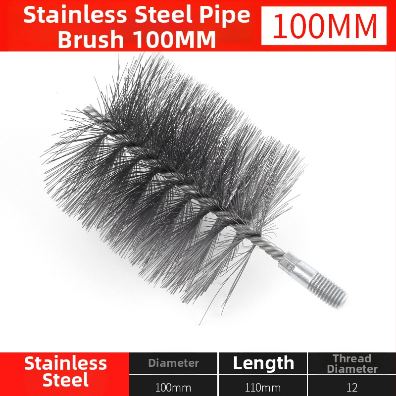 Elektriline toruhari traatharja pea toru sisemiste aukude puhastamine rooste eemaldamine roostevabast terasest tööstuslik puhastushari