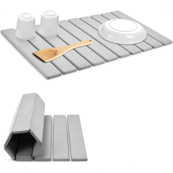 Διασυνοριακό στρώμα στεγνώματος επιτραπέζιων σκευών διατόμων, πτυσσόμενο στρώμα στραγγίσματος πιάτων, πολυλειτουργικό στρώμα πάγκου κουζίνας, μπάνιου