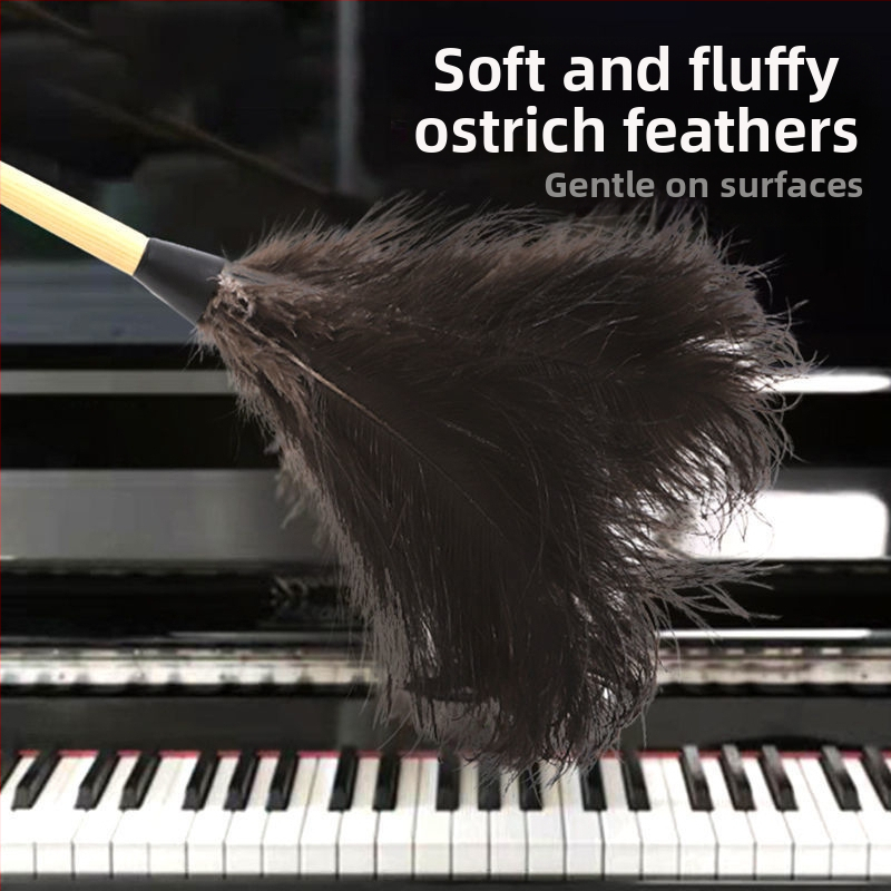 Stručio plunksnų šluostė dulkių šluostė plunksnų šluostė plunksnų šluostė su medžio masyvo rankena plunksnų šluostė valymo rekvizitai