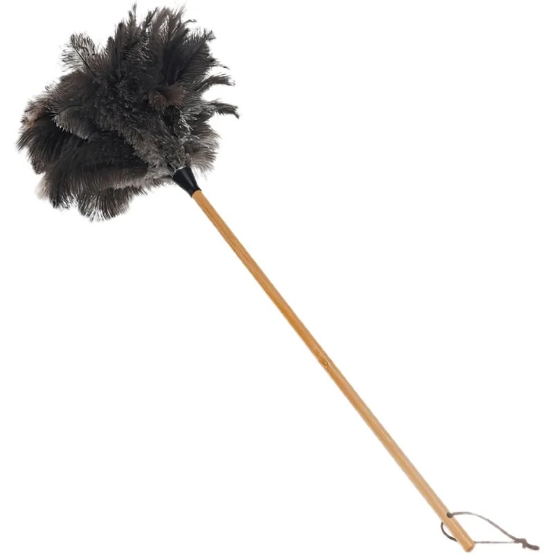 Stručio plunksnų šluostė dulkių šluostė plunksnų šluostė plunksnų šluostė su medžio masyvo rankena plunksnų šluostė valymo rekvizitai