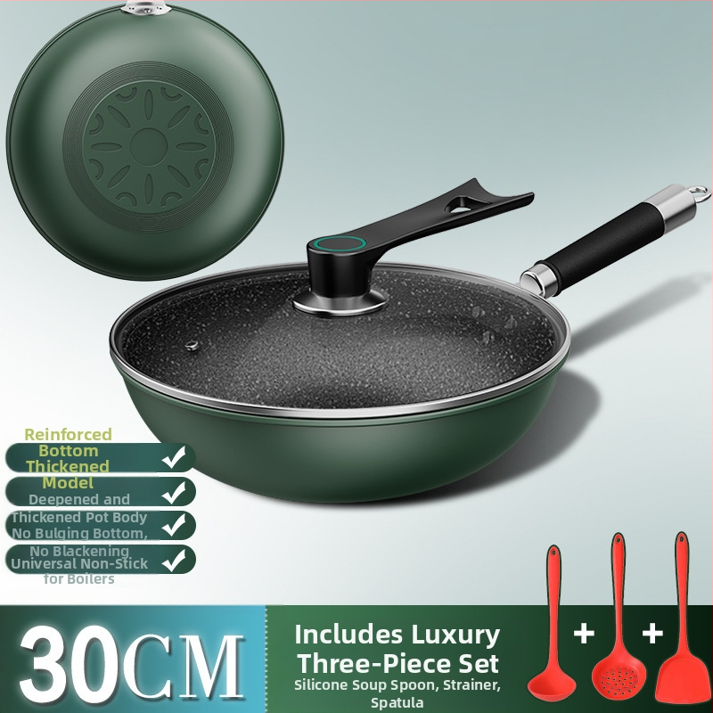 Tehase otsemüük majapidamises kasutatava maifani kiviauruti wok majapidamises kasutatav lame mittenakkuva panniga pliit universaalne libisemiskindla käepidemega hulgimüük