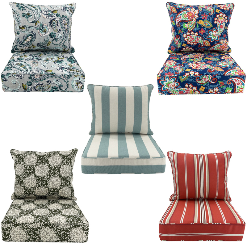 Piiriülene e-kaubandus Amazon Temu õues kasutatav triibuline geomeetriline boheemlaslik stiilis padi, UV-vastane istmepadi