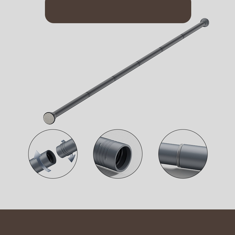 Piiriülene teleskoopiline pesukuivatusvarras ilma augustamise ja ühendamiseta, kapi riidepuu tugivarras, vannitoa dušikardina varras, pesukuivatusrest