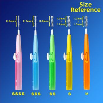 Europietiški ir amerikietiški tarpdančių šepetėliai, 60 dalių stūmimo-traukimo tarpdančių šepetėliai, ortodontinis dantų šepetėlis, korėjietiškas nerūdijančio plieno minkštų šerelių tarpdančių šepetėliai