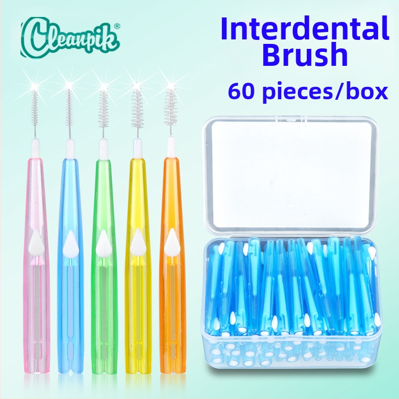 Europietiški ir amerikietiški tarpdančių šepetėliai, 60 dalių stūmimo-traukimo tarpdančių šepetėliai, ortodontinis dantų šepetėlis, korėjietiškas nerūdijančio plieno minkštų šerelių tarpdančių šepetėliai