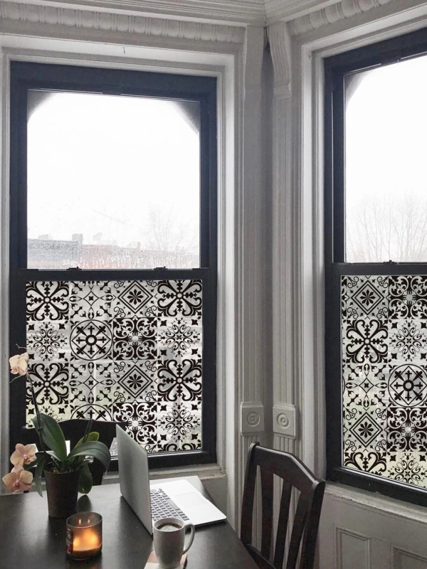 Retroklaasist kile elektrostaatiline klaasist kleebis läbipaistev läbipaistev dekoratiivne klaasist kleebiskile