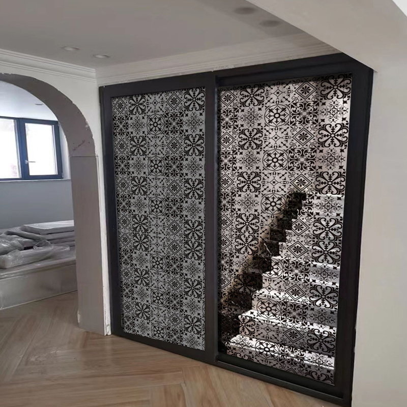 Retroklaasist kile elektrostaatiline klaasist kleebis läbipaistev läbipaistev dekoratiivne klaasist kleebiskile