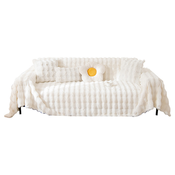 Зимен удебелен заек плюшен калъф за диван, висок клас одеяло за диван, универсален калъф за диван с пълно покритие, кърпа за диван