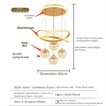 Μοντέρνο απλό αλουμίνιο LED τραπεζαρία τραπεζαρία φωτιστικό διαμέρισμα σαλόνι κατάστημα σκάλες δημιουργική μοντελοποίηση κρεμαστή λάμπα γραμμής