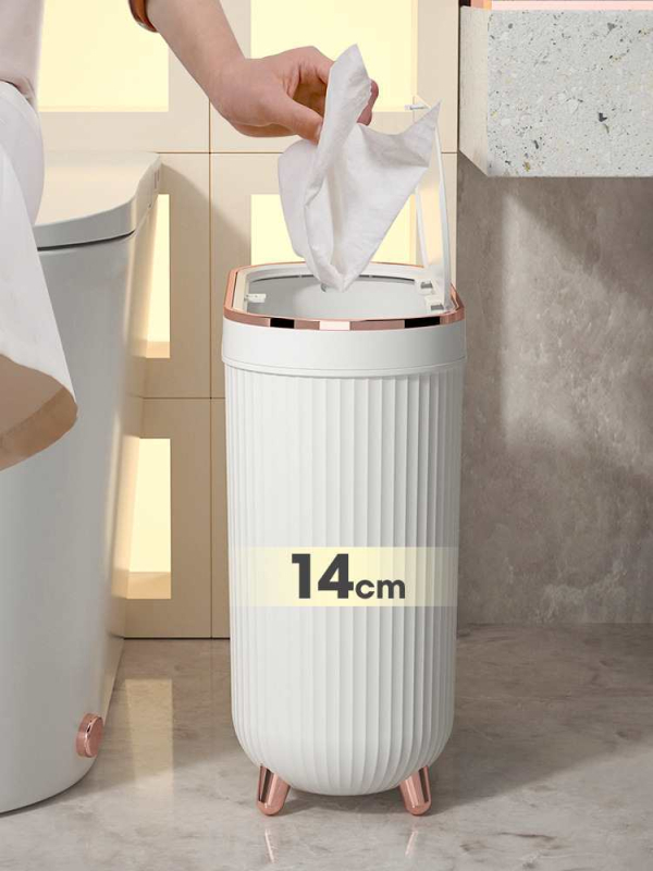 Tualetes atkritumu tvertne ar vāku tualetes sadzīves gaisma luksusa šaura maza noslēgta caurule dzīvojamā istaba guļamistaba vannas istaba atkritumu grozs