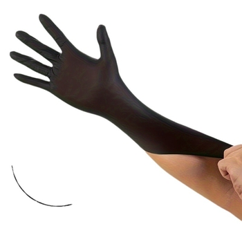 Γάντια νιτριλίου μιας χρήσης για διασυνοριακή χρήση, Ding Qing, μαύρα, υψηλής ελαστικότητας, αγγλικά προστατευτικά γάντια νιτριλίου από καουτσούκ