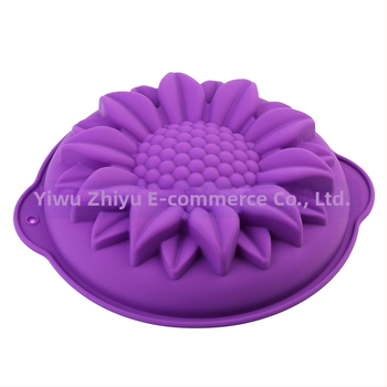 Διασυνοριακή φόρμα κέικ σιλικόνης με μονό τρύπα και σχέδιο ηλίανθου, χριστουγεννιάτικο ταψί ψησίματος, φόρμα ψησίματος DIY, ταψί ψησίματος 10 ιντσών