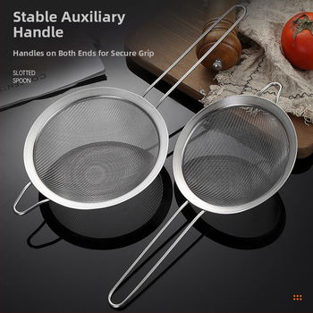 304 nerūdijančio plieno sietelis, vienos ausies, dviejų linijų, didelis kiaurasamtis, miltų tinklelis, sojų pieno sietelis, virtuvės aliejaus likučių tinklelis, aliejaus grotelės