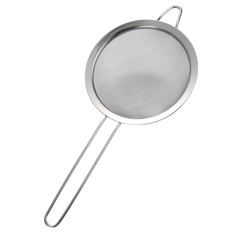 304 nerūdijančio plieno sietelis, vienos ausies, dviejų linijų, didelis kiaurasamtis, miltų tinklelis, sojų pieno sietelis, virtuvės aliejaus likučių tinklelis, aliejaus grotelės