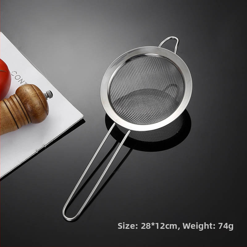 304 nerūdijančio plieno sietelis, vienos ausies, dviejų linijų, didelis kiaurasamtis, miltų tinklelis, sojų pieno sietelis, virtuvės aliejaus likučių tinklelis, aliejaus grotelės