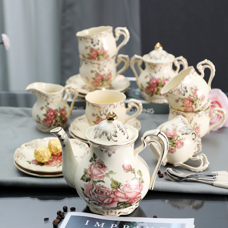 Europietiškas keraminis kavos virimo aparatas, kūrybingas rankų darbo arbatinukas, buitinis vandens virdulys, itališka pieno arbata, juodoji arbata, gėlių arbatinukas, bendravimui