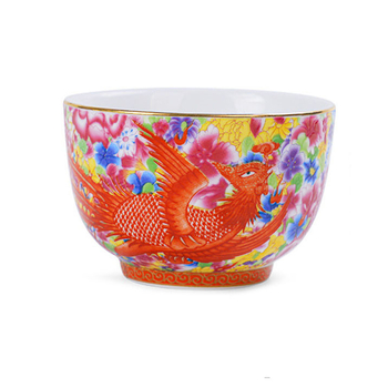Emalio meistro puodelis, keraminis kung fu arbatos rinkinys, vieno puodelio, „Jianzha“ asmeninis arbatos degustacijos puodelis, „Cloisonne Palace“, dešimties tūkstančių gėlių didelis arbatos puodelis
