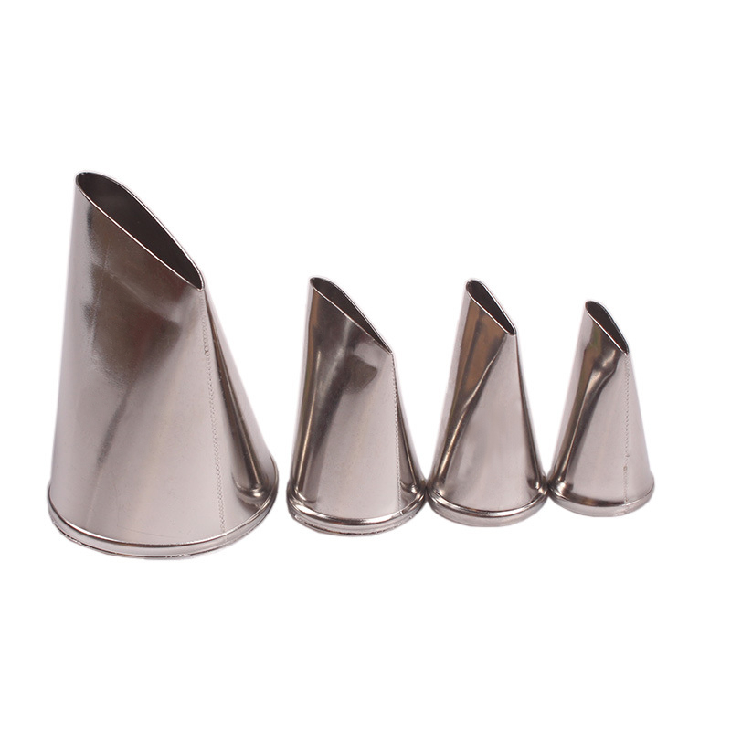 Sirge roosiga kinnitatud suu, 4-osaline kroonlehe suu, roostevabast terasest kreemikaunistustega küpsetamisvahend, eriti suur lame suu