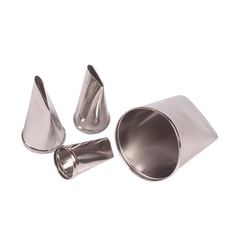 Sirge roosiga kinnitatud suu, 4-osaline kroonlehe suu, roostevabast terasest kreemikaunistustega küpsetamisvahend, eriti suur lame suu