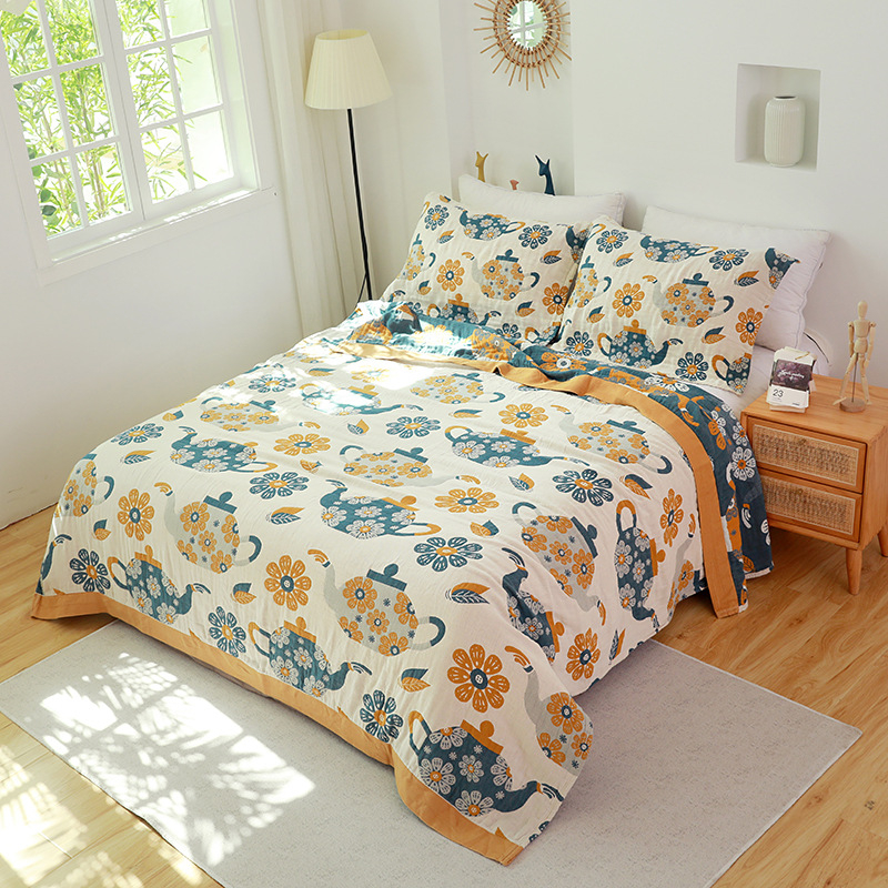 Ljetni petoslojni gaza ručnik deka vanjska trgovina 2025 nova uredska deka za spavanje pamučna deka za klima uređaj veleprodaja