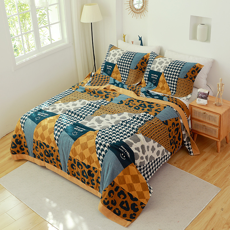 Ljetni petoslojni gaza ručnik deka vanjska trgovina 2025 nova uredska deka za spavanje pamučna deka za klima uređaj veleprodaja