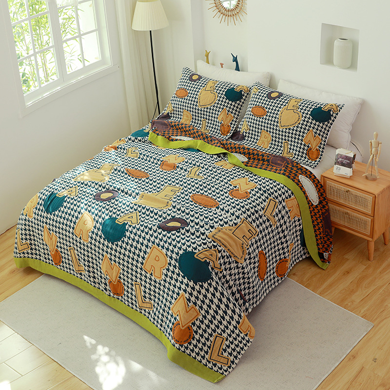 Ljetni petoslojni gaza ručnik deka vanjska trgovina 2025 nova uredska deka za spavanje pamučna deka za klima uređaj veleprodaja