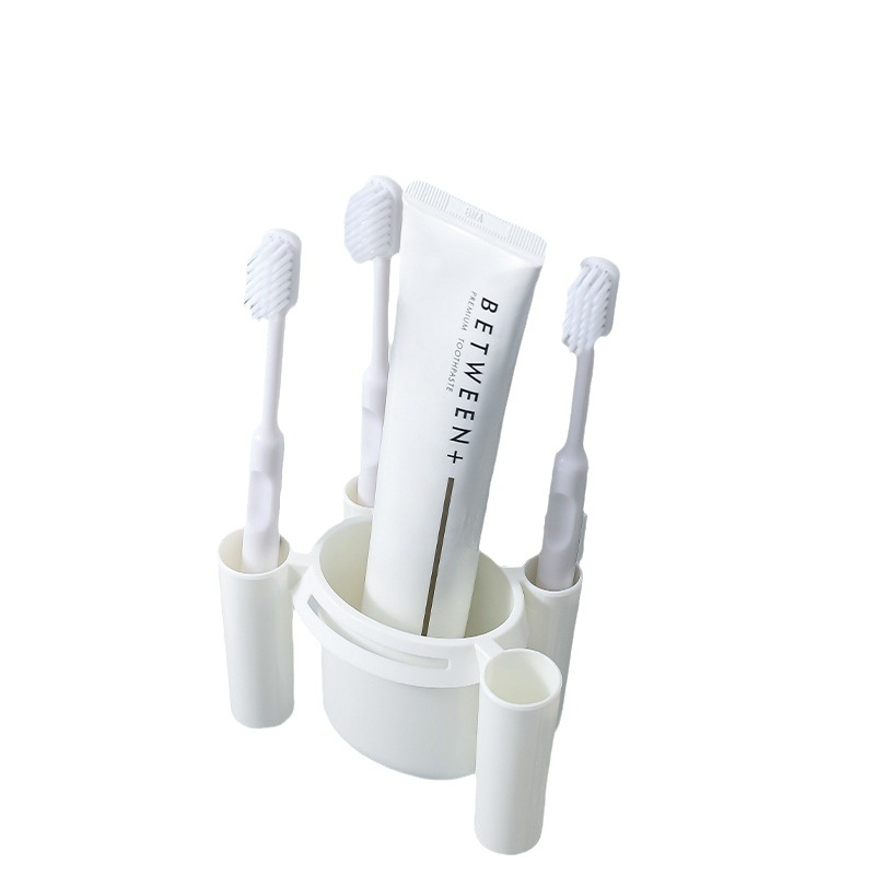 Pramušamas aukščiausios klasės tualeto dantų pastos, dantų šepetėlių laikymo stovas vonios kambario plovimo stalui, organizuojančiam artefaktų kostiumą, dantų pastos stovas