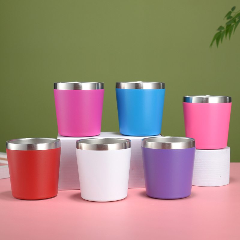 „CrossBorder Mini 8oz“ alaus bokalas, dvigubo sluoksnio vakuuminis pieno puodelis, 304 nerūdijančio plieno, šilumą izoliuojantis, nešiojamas automobilio puodelis